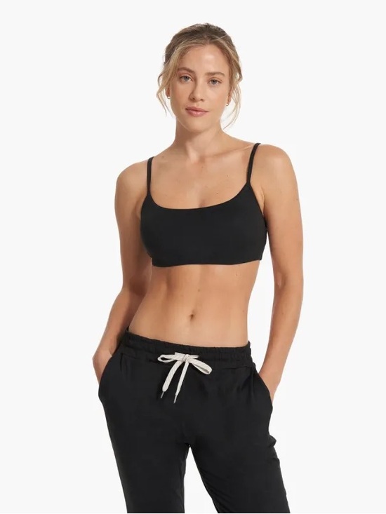 Vuori Other - Vuori Halo Essential Bra Small in Black Heather Minimal Coverage Secure Fit